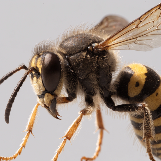 Photograph of a common wasp (Vespula vulgaris)